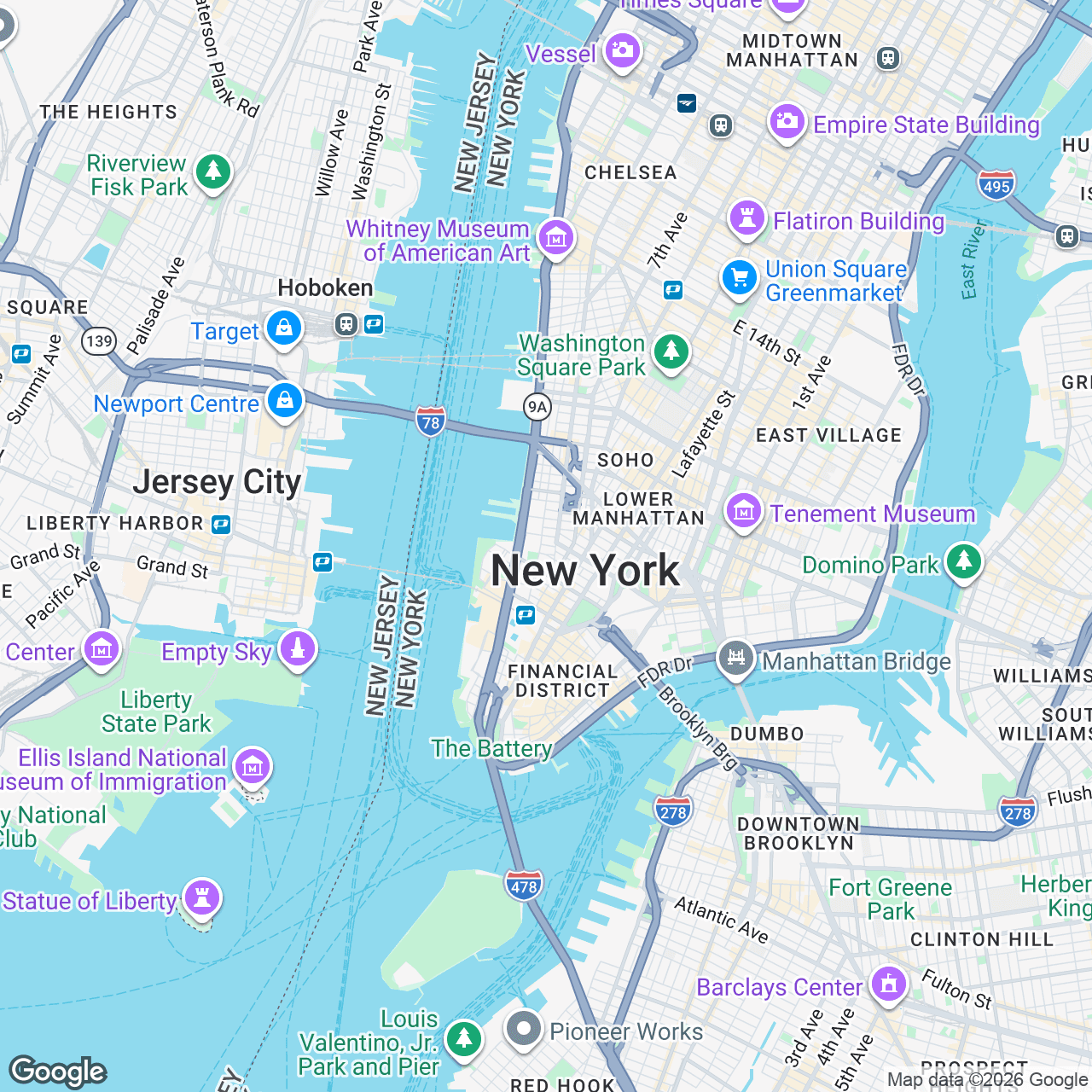 Map: 18 Jay St, New York, New York, 10013, US
