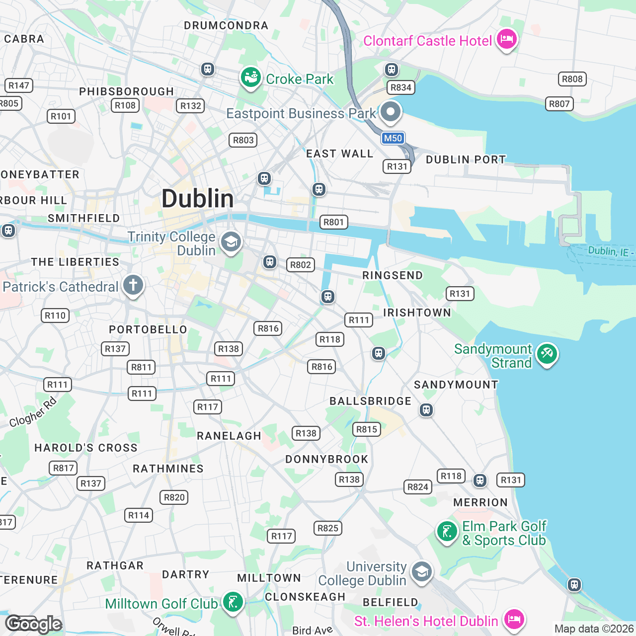 Map: 2-8, Northumberland Rd, Dublin 4, D04 P5W8, IE