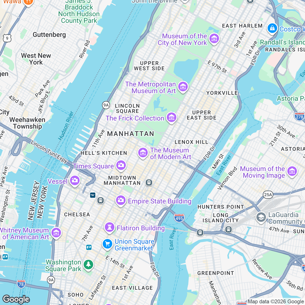 Map: 744 5th Ave, New York, New York, 10019, US