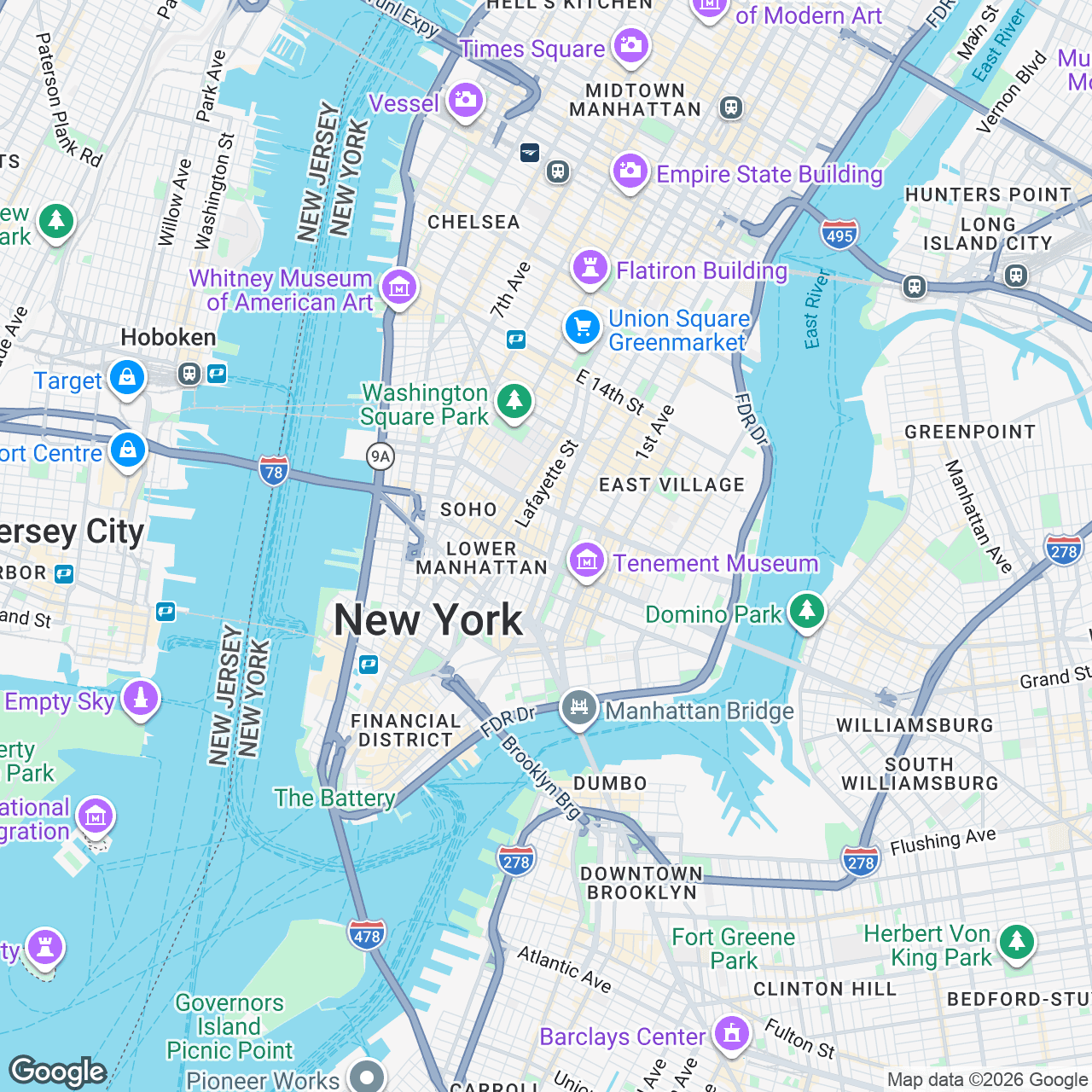 Map: 208 Bowery, New York, New York, 10012, US