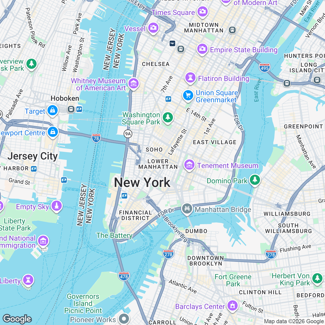 Map: 425 Broome St, New York, New York, 10013, US