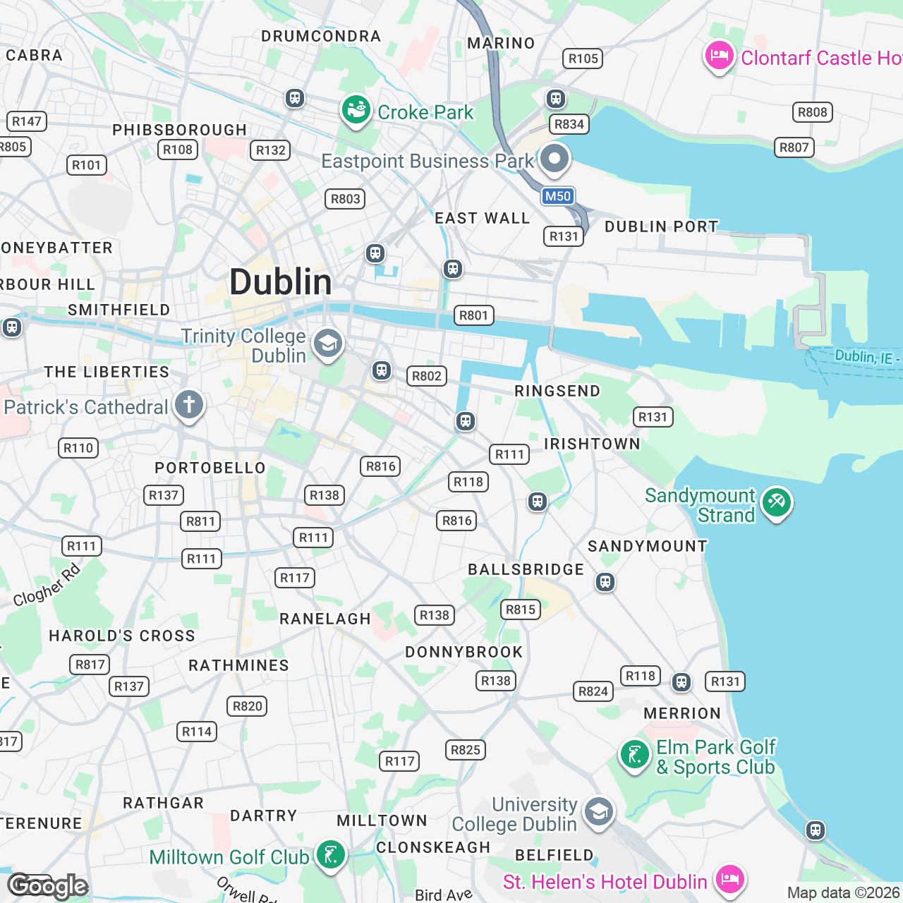 Map: 2-8, Northumberland Rd, Dublin 4, D04 P5W8, IE