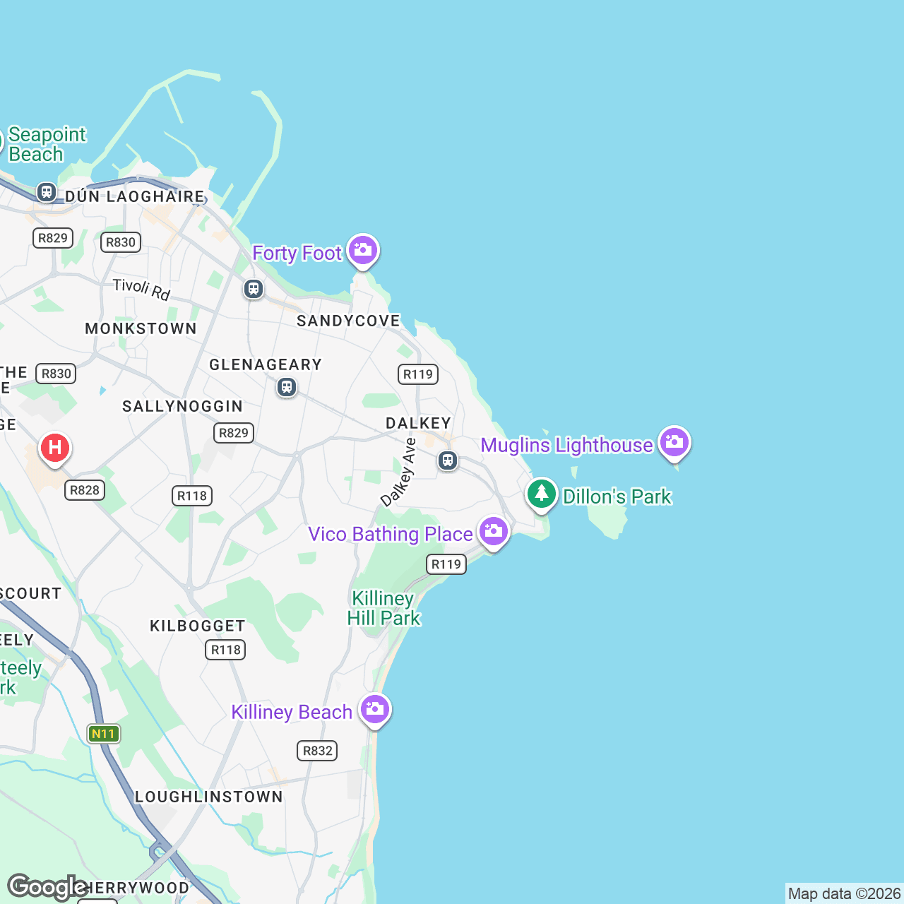 Map: 1 Sorrento Rd, Dalkey, Co. Dublin, A96 CX47, IE
