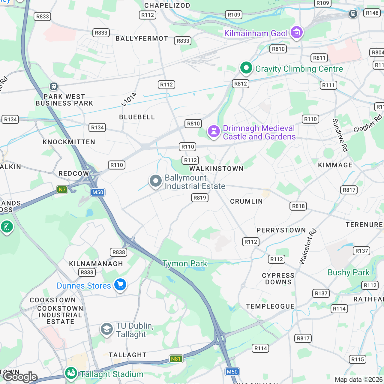 Map: Ballymount Industrial Estate, 12 Walkinstown Ave, 12, Dublin, D12 TA44, IE