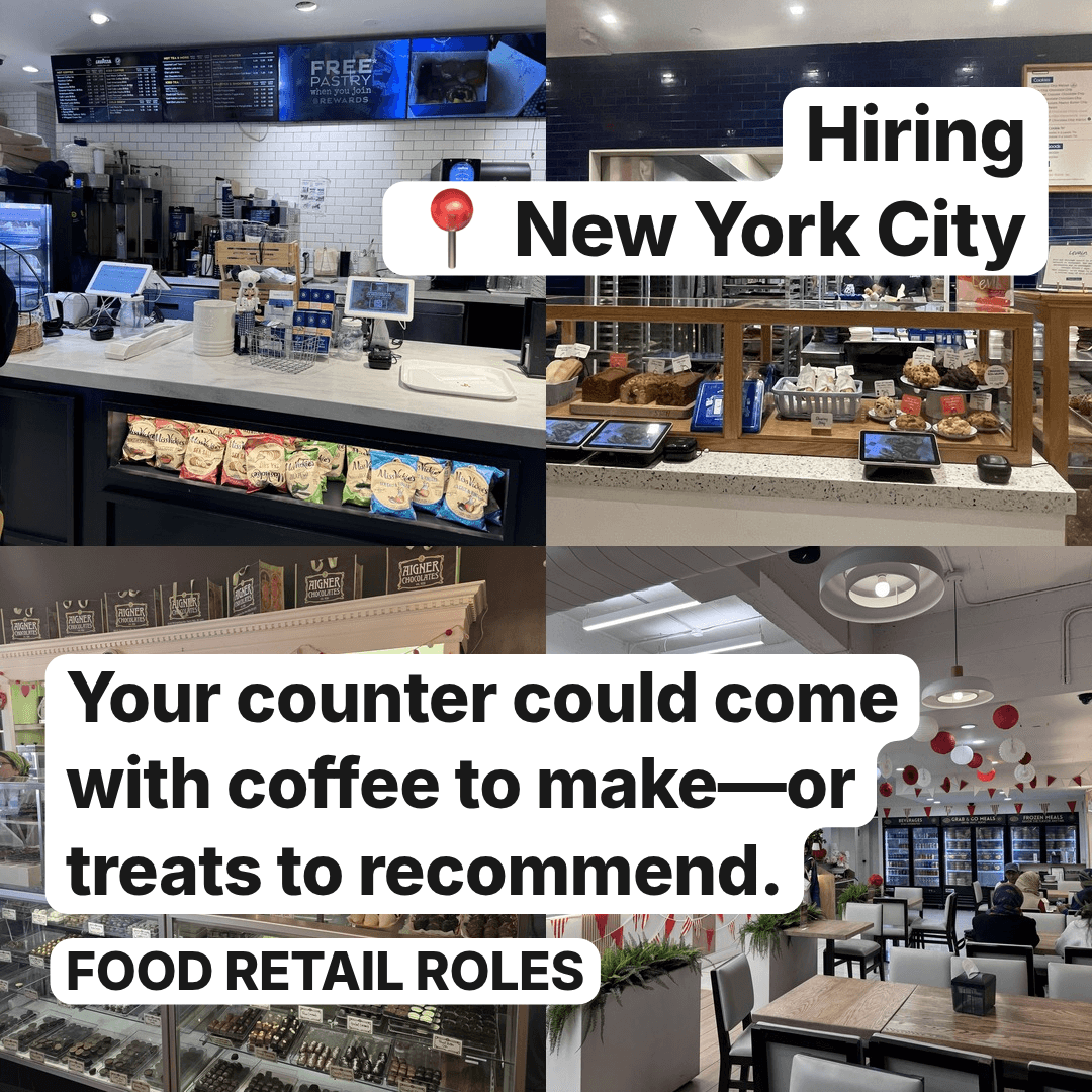Four Counter And Retail Jobs Open Across NYC, slide 1