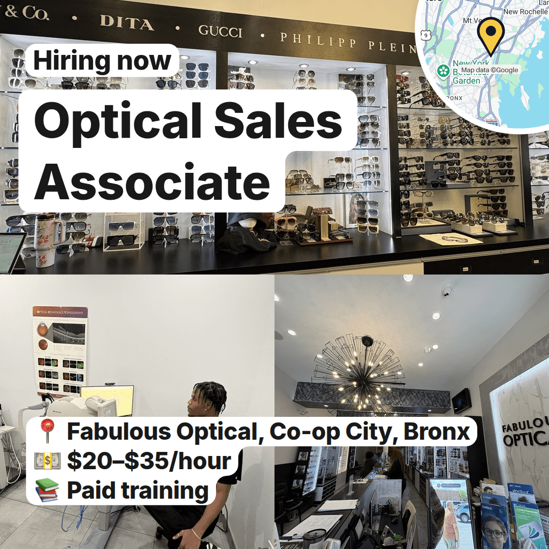 Three Eyewear Sales Jobs Open In Elmhurst, Brooklyn And The Bronx, slide 4
