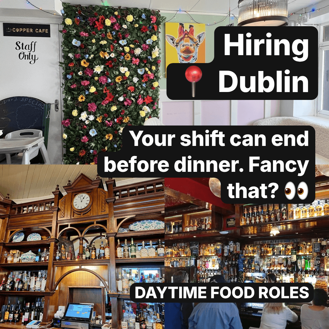 Three Hospitality Roles Offer Daytime Shifts Across Dublin, slide 1